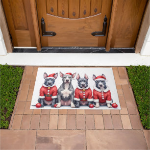American Staffordshire Terrier Christmas Dress Doormat