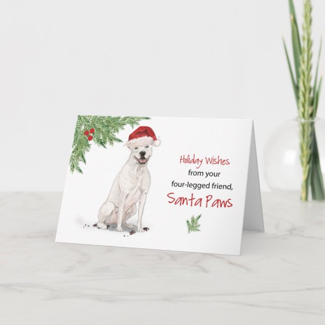 American Staffordshire Terrier Christmas From Dog Card (Front)