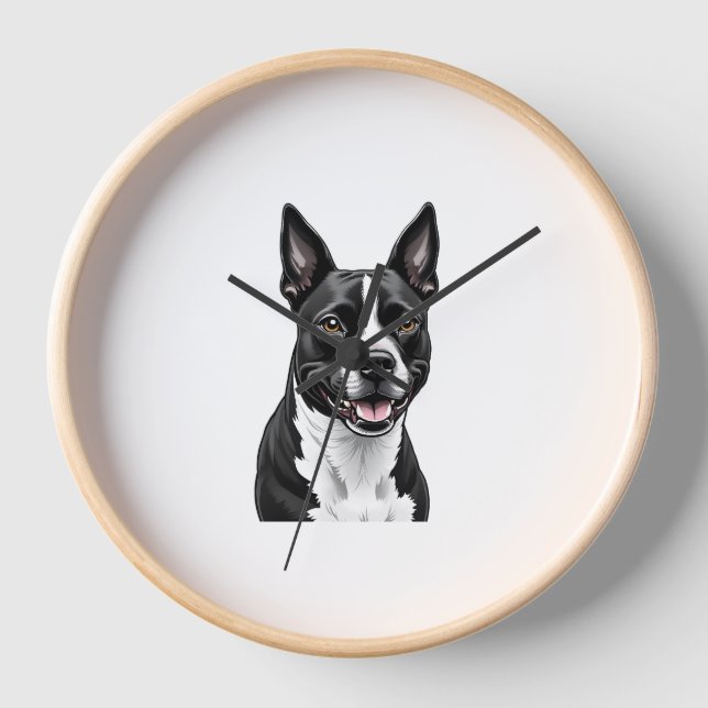 American Staffordshire Terrier Clock (Front)