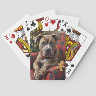 American Staffordshire Terrier Cozy Christmas Playing Cards