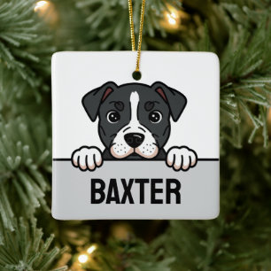 American Staffordshire Terrier Custom Amstaff Dog Ceramic Ornament