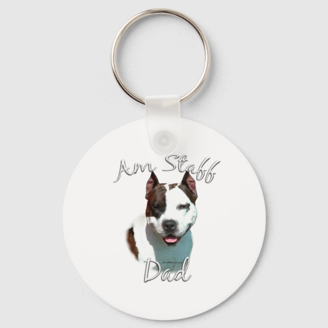American Staffordshire Terrier Dad 2 Key Ring (Front)