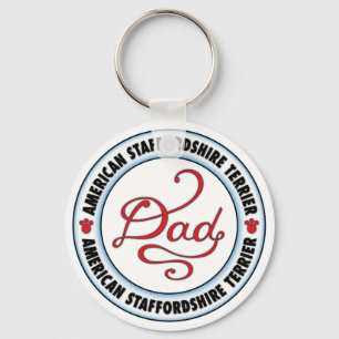 American Staffordshire Terrier Dad Key Ring