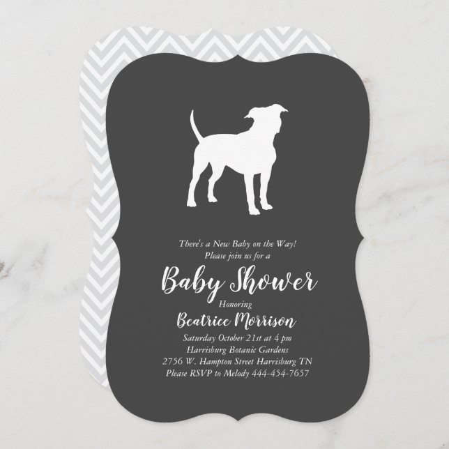 American Staffordshire Terrier Dog Baby Shower Invitation (Front/Back)