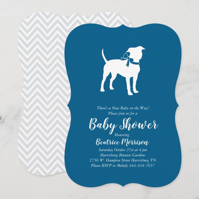 American Staffordshire Terrier Dog Baby Shower Invitation (Front/Back)