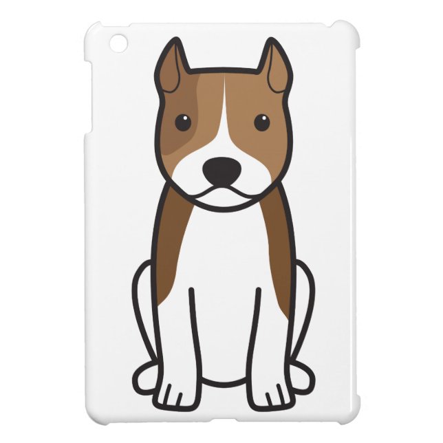 American Staffordshire Terrier Dog Cartoon iPad Mini Case (Back)