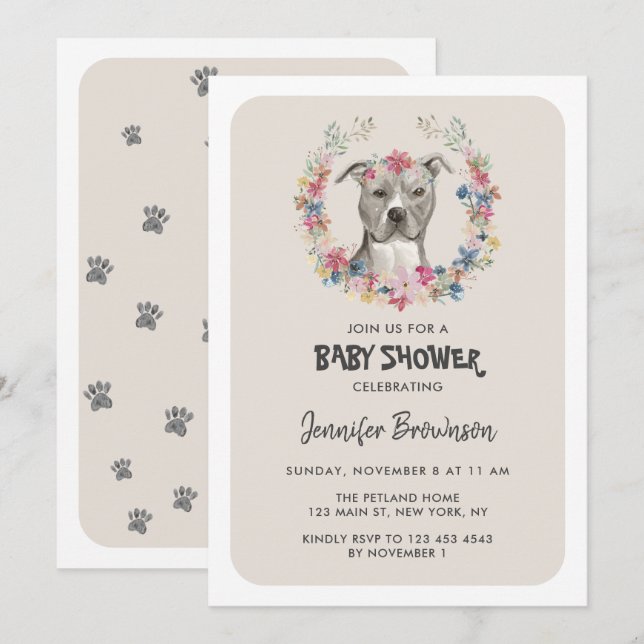 American Staffordshire Terrier Dog Celebration Invitation (Front/Back)