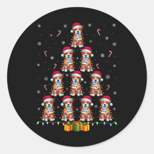 American Staffordshire Terrier Dog Santa Hat Xmas  Classic Round Sticker