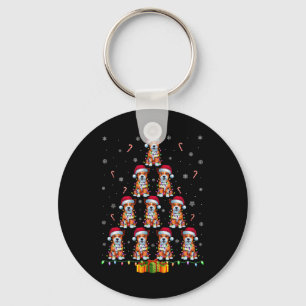 American Staffordshire Terrier Dog Santa Hat Xmas Key Ring