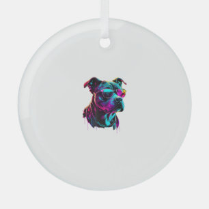 American Staffordshire Terrier Dogs American Staff Glass Tree Decoration