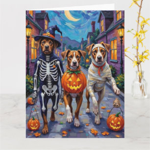 American Staffordshire Terrier Dogs Halloween Card