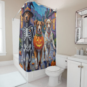 American Staffordshire Terrier Dogs Halloween Shower Curtain