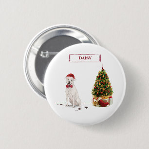 American Staffordshire Terrier Funny Christmas Dog 6 Cm Round Badge