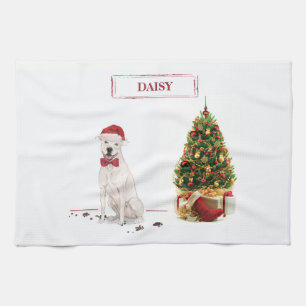 American Staffordshire Terrier Funny Christmas Dog Tea Towel