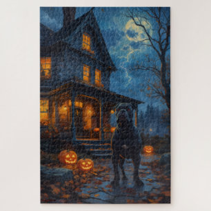 American Staffordshire Terrier Gothic Halloween Jigsaw Puzzle