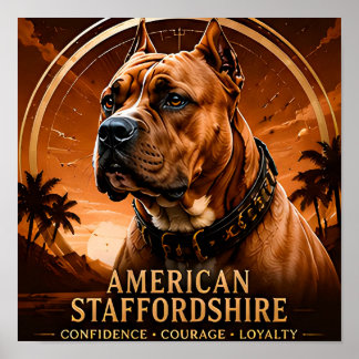 American Staffordshire Terrier Heritage Poster