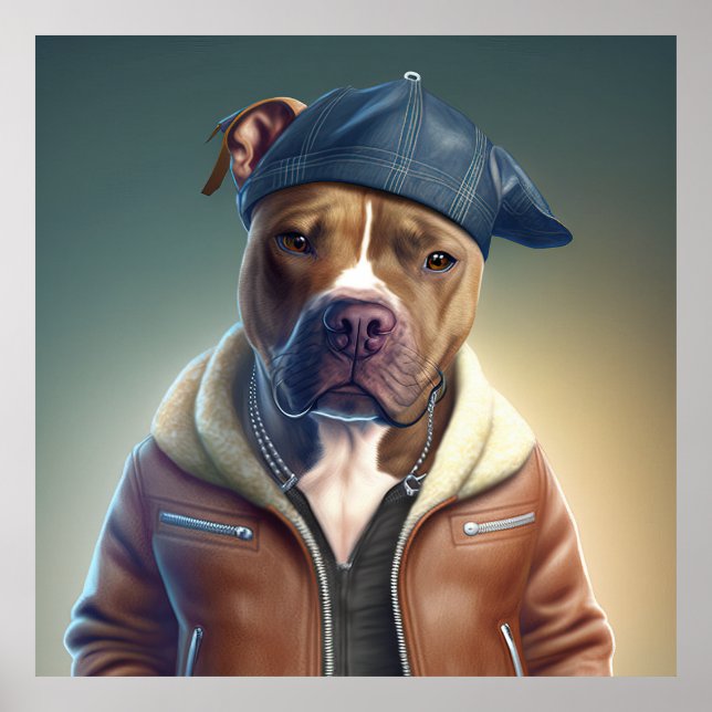 American Staffordshire Terrier Hipster Poster (Front)