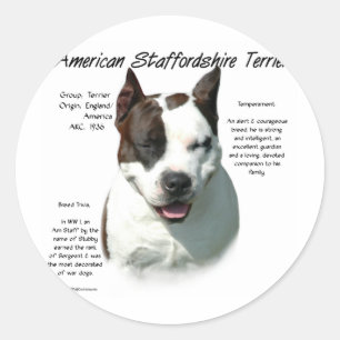American Staffordshire Terrier History, Classic Round Sticker