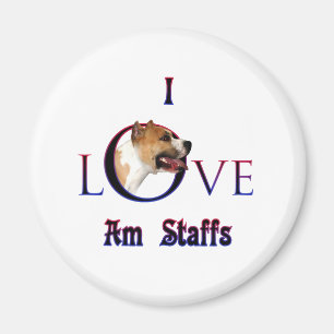 American Staffordshire Terrier I Love Magnet