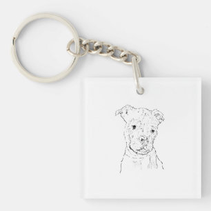 American Staffordshire Terrier Illustration Key Ring