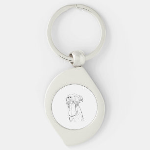 American Staffordshire Terrier Illustration Key Ring