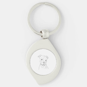 American Staffordshire Terrier Illustration Key Ring