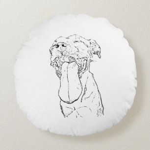 American Staffordshire Terrier Illustration Round Cushion