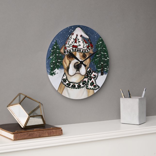 AMERICAN STAFFORDSHIRE TERRIER      LARGE CLOCK (Office)