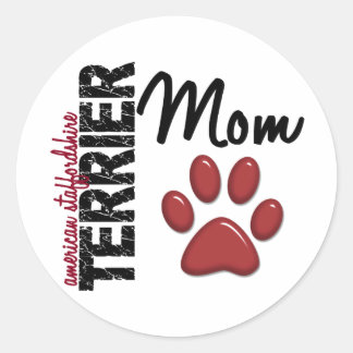 American Staffordshire Terrier Mum 2 Classic Round Sticker