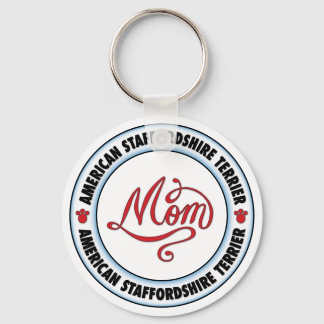 AMERICAN STAFFORDSHIRE TERRIER mum Key Ring (Front)