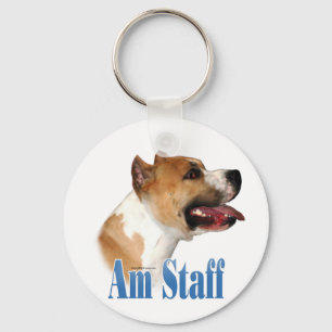 American Staffordshire Terrier Name Key Ring