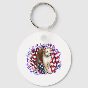 American Staffordshire Terrier Patriot Key Ring