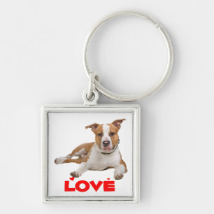 American Staffordshire Terrier Puppy Dog Key Ring