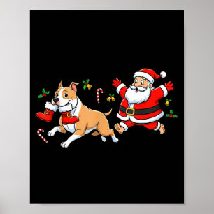 American Staffordshire Terrier Santa Claus Boots C Poster