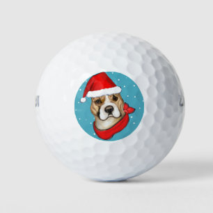 American Staffordshire Terrier santa Golf Balls
