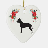 American Staffordshire Terrier Silhouette Holiday Ceramic Tree Decoration (Right)