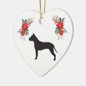 American Staffordshire Terrier Silhouette Holiday Ceramic Tree Decoration (Left)