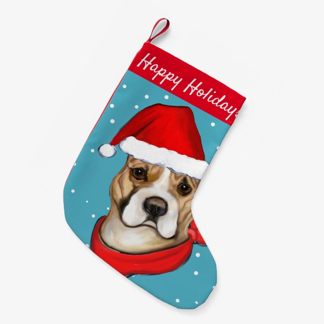 AMERICAN STAFFORDSHIRE TERRIER SMALL CHRISTMAS STOCKING (Front (Hanging))