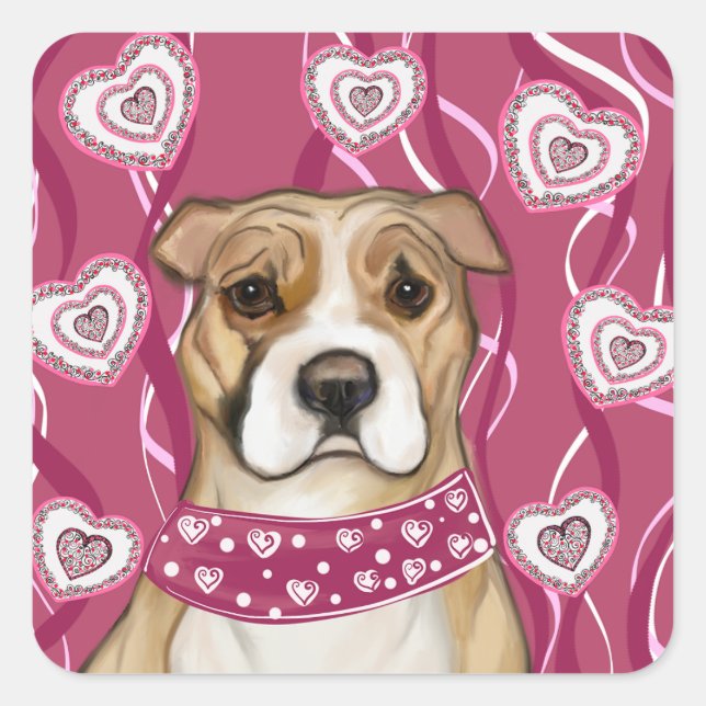 AMERICAN STAFFORDSHIRE TERRIER           SQUARE STICKER (Front)