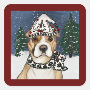 AMERICAN STAFFORDSHIRE TERRIER       SQUARE STICKER