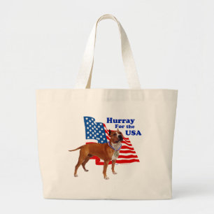 American Staffordshire Terrier USA Large Tote Bag