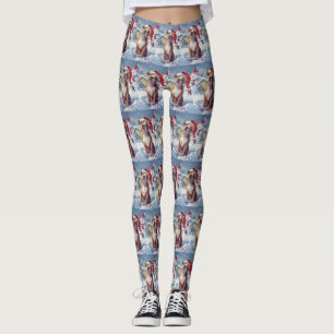 American Staffordshire Winter Wonderland Christmas Leggings