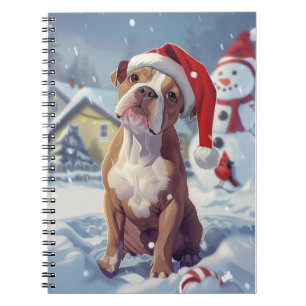 American Staffordshire Winter Wonderland Christmas Notebook