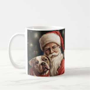 American Staffordshire with Santa Claus Christmas Coffee Mug