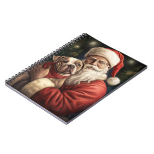 American Staffordshire with Santa Claus Christmas Notebook