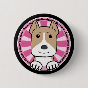 American Stafforshire Terrier 6 Cm Round Badge
