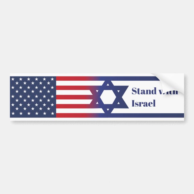 American Stand With Israel flag Bumper Sticker (Front)