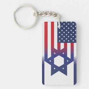 American Stand With Israel flag Key Ring