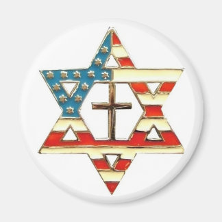 American Star of David With Cross Magnet