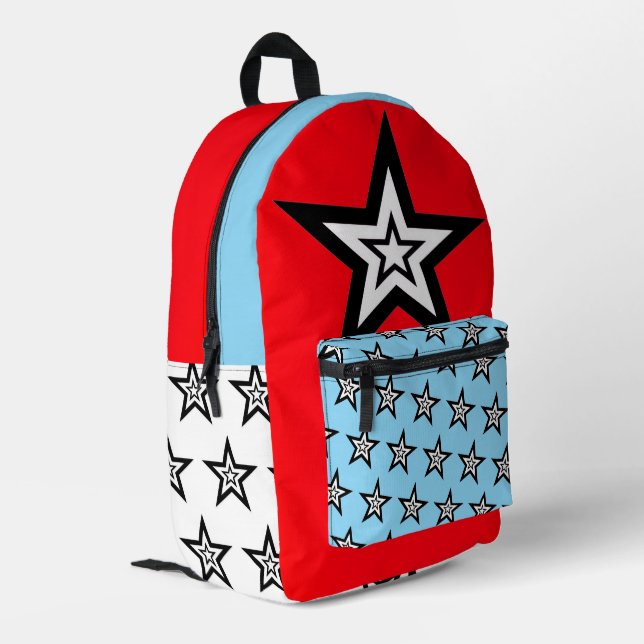 American Star Pattern Backpack  (Back Corner Left)